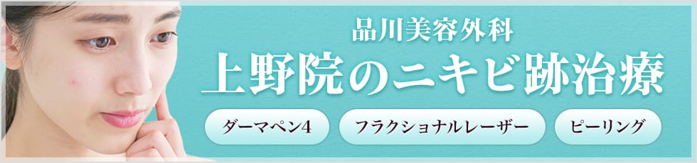 品川美容外科 上野院のニキビ跡治療 ダーマペン4・フラクショナルレーザー・ピーリング