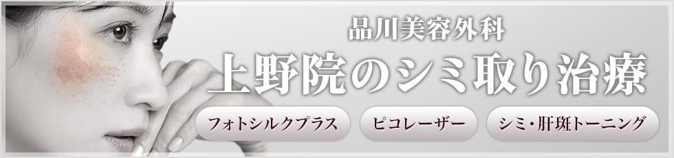 品川美容外科 上野院のシミ取り治療 フォトシルクプラス ピコレーザー シミ・肝斑トーニング