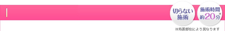 かんたん・最短１日・切らない施術・施術時間 約20分