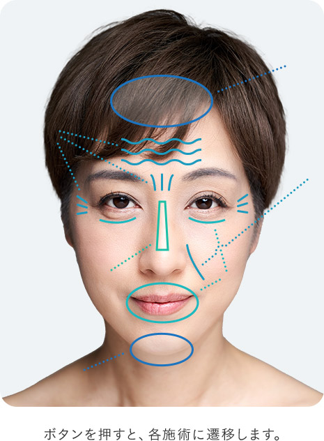 ボタンを押すと、各施術に遷移します。