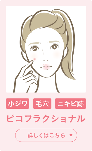 小ジワ 毛穴 ニキビ跡 ピコフラクショナル